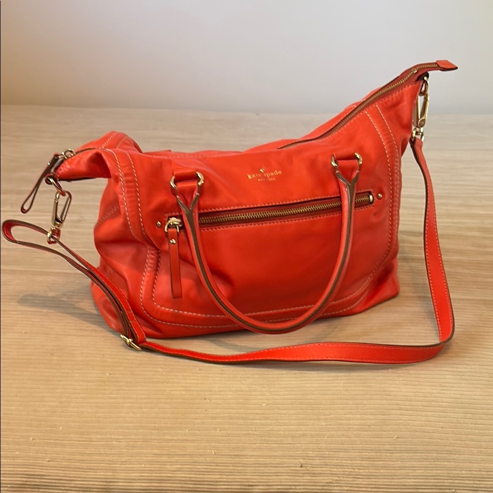 Kate Spade Orange-Red Leather Shoulder Bag